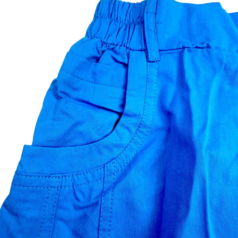 New in Bag Women's Bright Blue Cargo Shorts Adjustable Length Elastic Waist - Picture 14 of 16